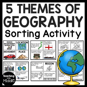Preview of Five Themes of Geography Sort Social Studies Review Activity