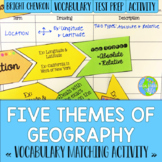 Five Themes of Geography Vocabulary Matching Activity - Br