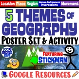 Five Themes of Geography Word Wall Posters | 5 Themes Bull