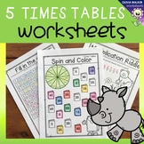 Five Times Tables Worksheets - Multiplication Printables -