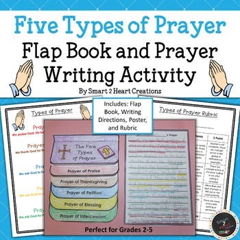 Preview of Five Types of Prayer Flapbook and Writing Activity