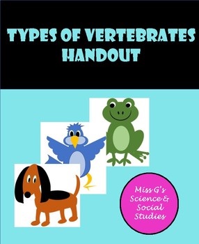 Preview of Five Types of Vertebrates Handout