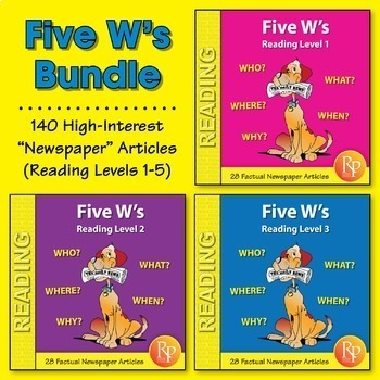 Preview of WH Questions Reading Comprehension - Fun Short High Interest Reading Passages