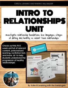 Preview of Five Week Unit: Introduction to Relationships
