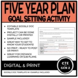 Five Year Plan Goal Setting Activity - After High School, 