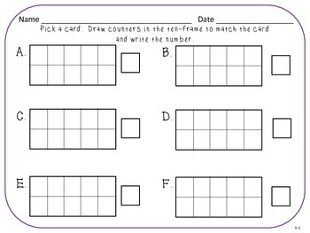 Five and Ten Relationships - First Grade enVision Math - math centers