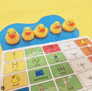 Preview of Five little ducks - nursery rhyme communication board (SEN, EYFS)