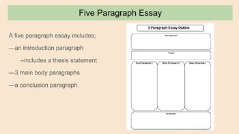 Preview of Five paragraph writing; introduction and conclusion paragraphs