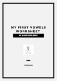 Five vowels worksheet for kindergarten
