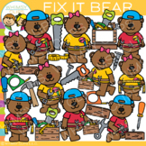 Construction Bear Builder with Tools Clip Art