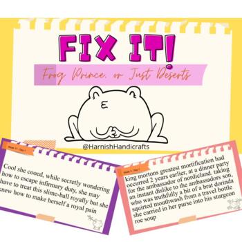 Preview of Fix It! Grammar Frog Prince, or Just Deserts Slides 