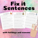 Fix It Sentences 2nd Grade |Fixing Sentences| Correcting S