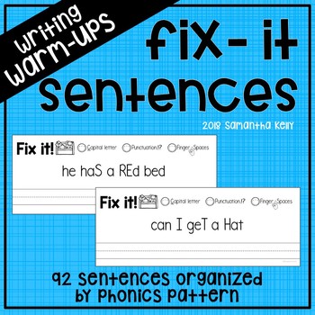 Preview of Fix It Sentences | Sentence Writing & Editing | Conventions