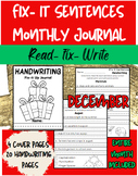 Fix It Sentences- Monthly Handwriting Bundle- December Theme