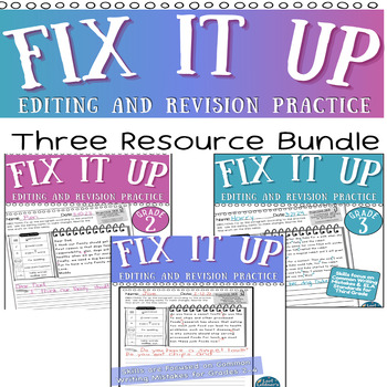 Preview of Fix It Up Bundle - Practice Editing and Revising Common Writing Errors - Grammar