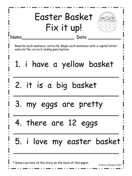 easter fix it up sentences by sherry clements teachers pay teachers