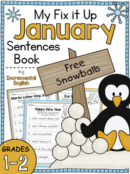 Preview of January Fix It Up Sentences (Capitals, End Punctuation and Commas)