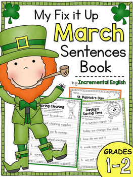 Preview of March Fix It Up Sentences (Capitals, End Punctuation and Commas)