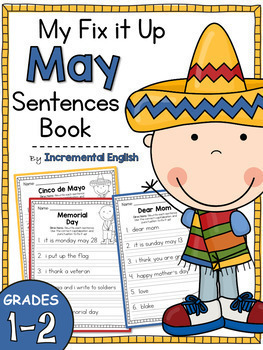 Preview of Fix It Up Sentences Book for May (Capitals, End Punctuation and Commas)