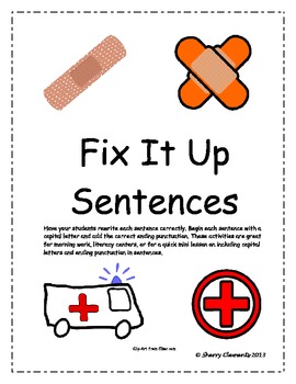 Preview of Writing Sentences | Fix It Up | Capitalization and Punctuation