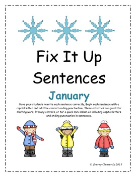Preview of Winter Writing | Fix It Up Sentences | Capitalization and Punctuation
