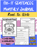 Fix It Up Sentences- Monthly Handwriting Journal