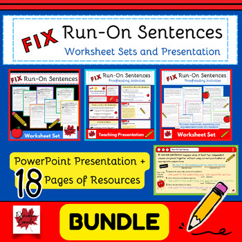 Preview of Fix Run-On Sentences: Worksheets and Teaching Presentation BUNDLE