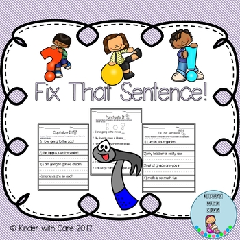 Preview of Fix That Sentence - Punctuation and Capitalization Practice Freebie