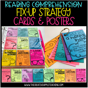 Preview of Reading Comprehension Fix-Up Strategy Cards and Posters