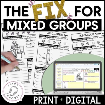 Preview of Fix for Mixed Groups No Prep Speech and Language Activity for Google Drive™