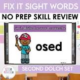 Fix it Dolch Second Word List Interactive Review Activity