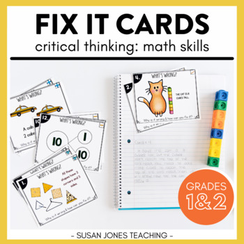 Preview of Fix it Math Cards! Higher Order Thinking Math Questions