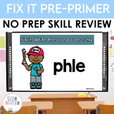 Fix it Pre-Primer Words Interactive Review Activity