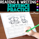 Sentence Writing Practice Worksheets for Kindergarten and 
