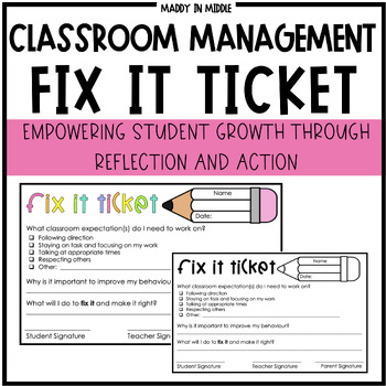 Preview of Fix it Ticket - Classroom Management Strategy