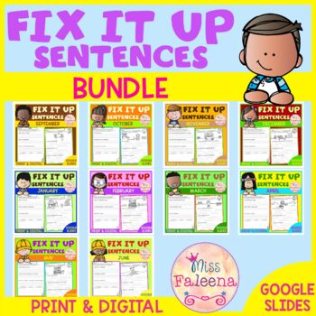 Preview of Fix it Up Sentences Bundle | Print & Digital