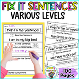 Fix it Up Sentences-Grammar, Writing, Sight Words & More! 