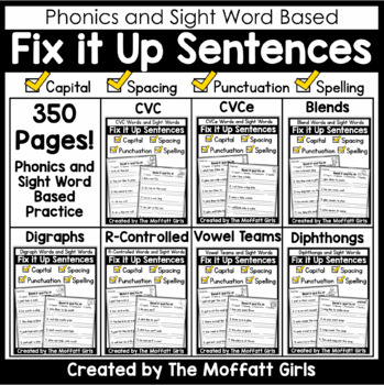 Preview of Fix it Up Sentences The Bundle