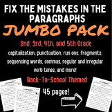 Fix the Mistakes in the Paragraphs - Back to School Themed