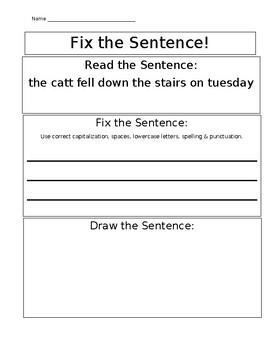 Preview of Fix the Sentence