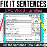 The Fix It Up Sentences Capitalization & Punctuation CVC W