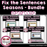 Fix the Sentences in SPANISH - Seasons Bundle | Corrigiend