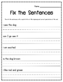 Fix the Sentences {punctuation, spacing, capital letter practice}