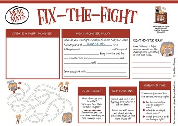 Preview of Fix-the-fight: Fun free printable to start a natural conversation