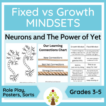 Preview of Fixed VS Growth Mindset: The Brain, Neurons, & Connections (Grades 3-5)
