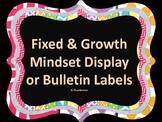 Fixed and Growth Mindset Labels for Display or Bulletin Board