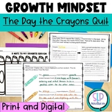 Growth Mindset Social Skills and Writing for The Day the Crayons Quit Companion