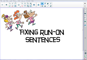 Preview of Fixing Run-On Sentences Smart Notebook