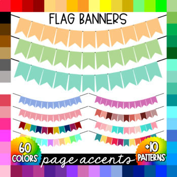 Flag Banners Page Accents Clipart in 60 Colors TpT Seller Toolkit