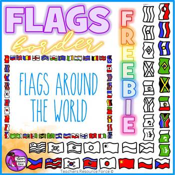 Preview of Flag Border Clipart Doodle Style